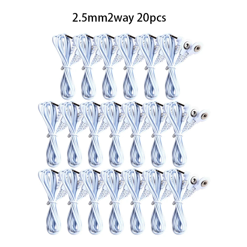 2/4 Way 2.5mm Button  Electrode Tens Cable Conductive Line Wire for Digital Tens Machine Body Massager for Electrode Pads