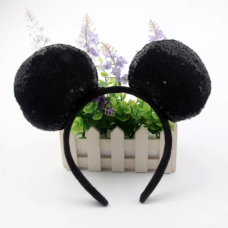 2023 New Cute Performance Party Headband Mickey Minnie Headband Mickey Mouse Bow DY Black Ear Headband Christmas HairAccessories