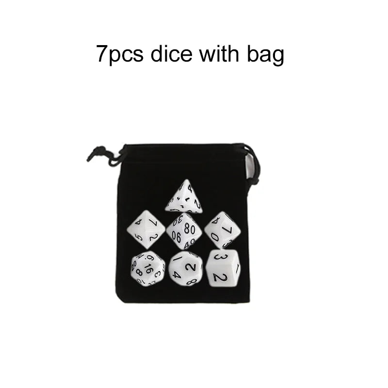 7pcs/set Multicolour Dice Set Multiple Colors Polyhedral RPG DND Role Playing Dragons Board Game Multiple Dice With Bags TMZ