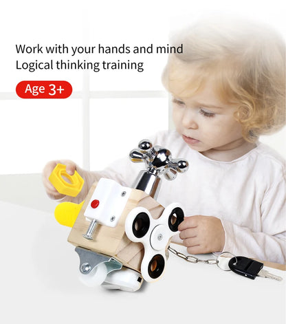 Montessori Kids Busy Cube Board Educational Toys Children Hand Grasping Ability Training Lock Learning Toys For Toddler Gifts