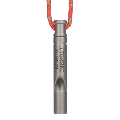 TOMSHOO Titanium Emergency Whistle with Cord Outdoor Survival Whistle Camping Hiking Exploring