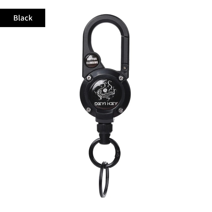 Rope Retractable Pull Reel Steel Wire Carabiner Key Chains Buckle Holder Outdoor Sporty Keychain Multiple Tool Anti-Theft