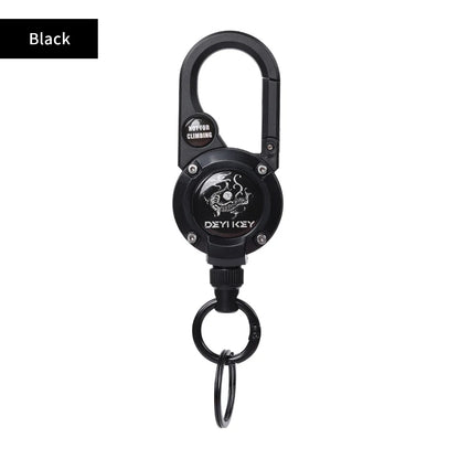 Rope Retractable Pull Reel Steel Wire Carabiner Key Chains Buckle Holder Outdoor Sporty Keychain Multiple Tool Anti-Theft
