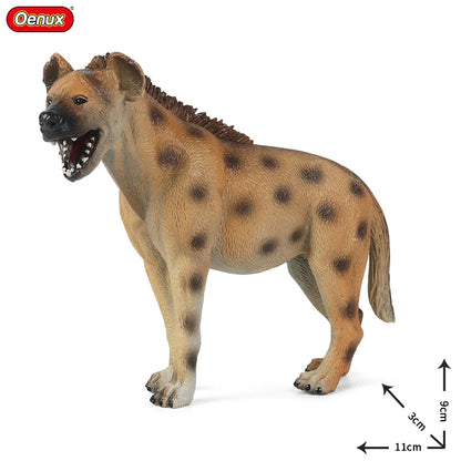 Oenux Classic Wild African Animals Simulation Tiger Hyaenidae Action Figure Figurines PVC Model Education School Kid Toys