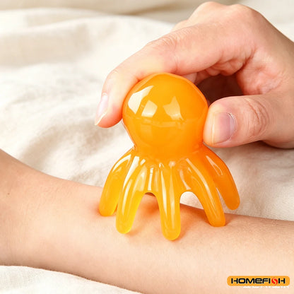 Resin Octopus Massage Comb Head Meridian Scraping Scalp Massage Brush Acupuncture SPA GuaSha Massage Comb  Massage