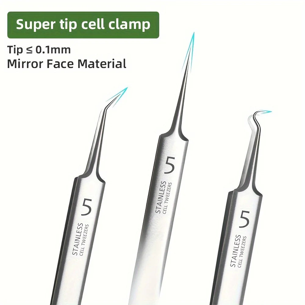 1/3pcs Extra Fine No. 5 Cellular Acne Blackhead Tweezers,Facial Beauty Remove Acne Needle Tools for Skin Care,Blackhead clip