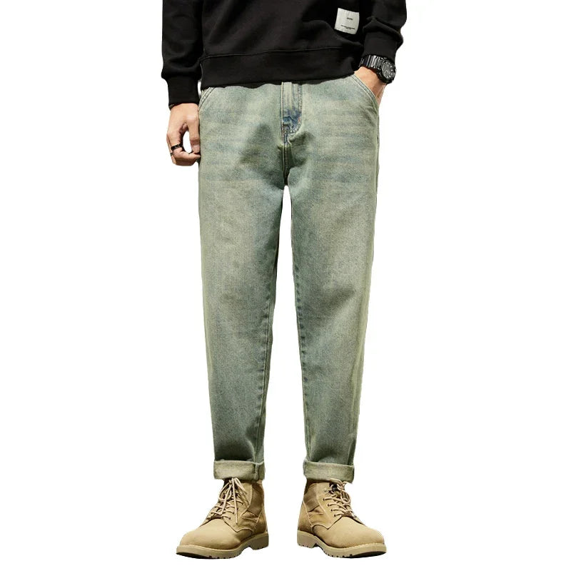 Men's Mid-Waist Relaxed Harem Jeans