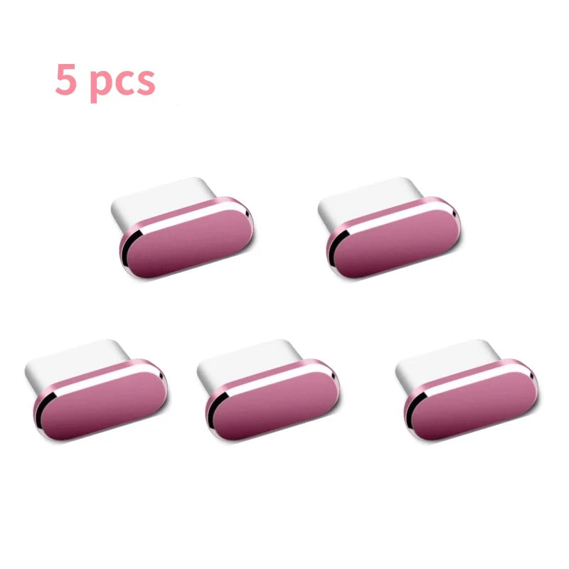 Metal Type C Dust Plugs Cellphone Anti-dust Protectors for Apple IPhone 15 Pro Max/15 Plus/15 Pro Samsung Dustplug