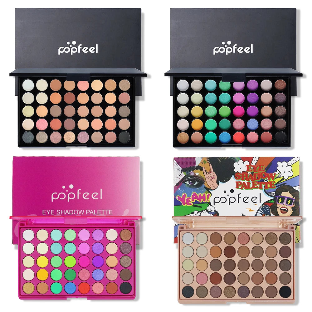 POPFEEL 40 Color Earth Tones &Rainbow Shades Eyeshadow Palette -Long-Lasting, Highly Pigmented, Smooth Matte and Shimmer Finish