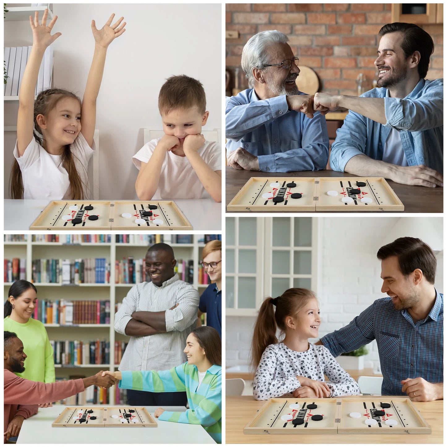 Foosball Winner Games Table Hockey Catapult Chess Parent-child Fast Sling Puck Board Party Toys For Children Adults Or Foldable