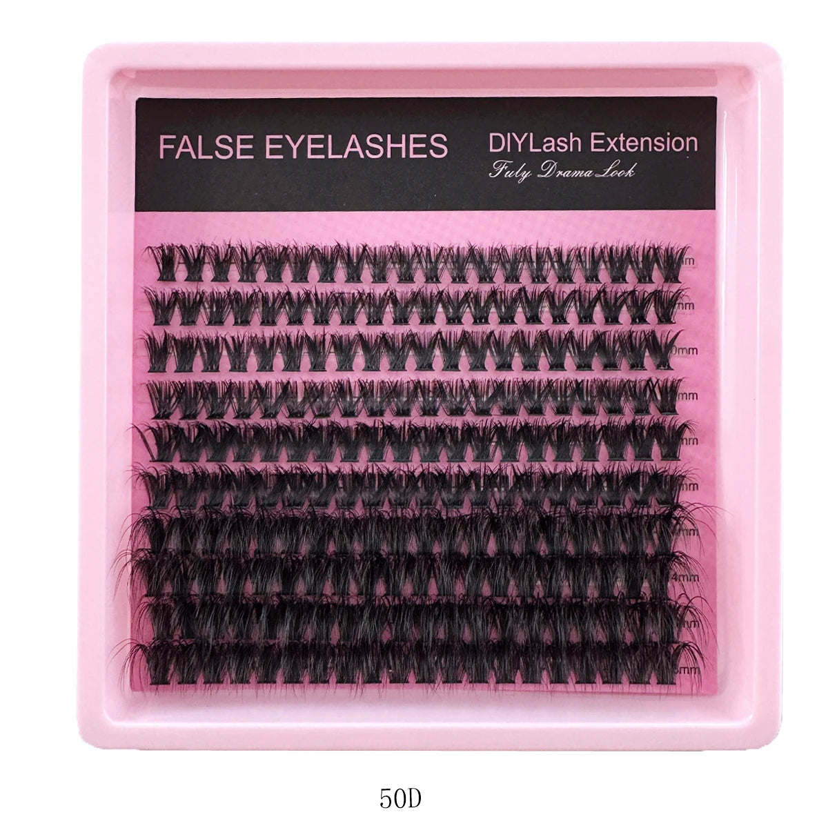 50D-160D 8D Luxury Fluffy DIY Cluster Lashes - 8-16mm Mixed Length Eyelash Extension 0.07mm Russian D Curl Thick And Reusable