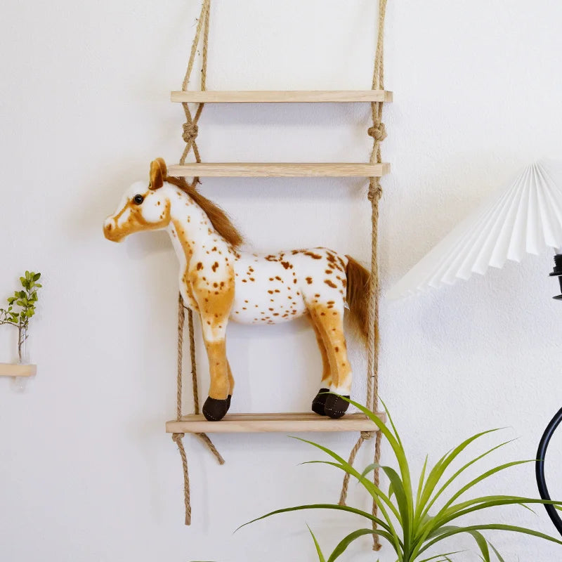 30-85cm Creative Cartoon Simulation Horse Plush Toy Doll Home Decoration Kawaii Lifelike Animal Toy Boys And Girls Birthday Gift