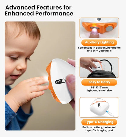Automatic Electric Nail Trimmer & Polisher with LED Light - Safe Nail Care for Adults & Babies