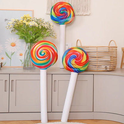 40/70CM New Funny Colour Lollipop Plush Toys Colorful Candy Plush Pillow Ball Toy Stuffed Soft Birthday Gifts Room Decoration