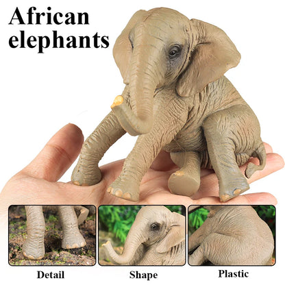Oenux African Wild Animals Elephant Model Simulation Big Mammoth Action Figures Figurine PVC Educational Toy For Kids Gift