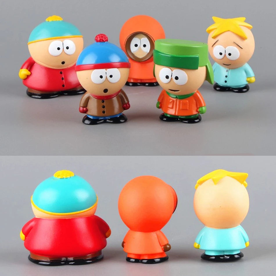 6cm 5-Piece southern Style Figure Set, Stan & Eric Character Toys, Creative Desktop Decor, Gift for Kids & Collectors