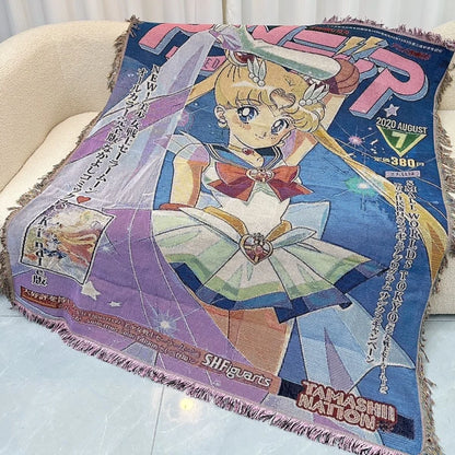 Anime Dragon Ball One Piece Cotton Thread Textile Blanket Casual Blanket Bedhead Blanket Decoration Sofa Cover Decorative Carpet
