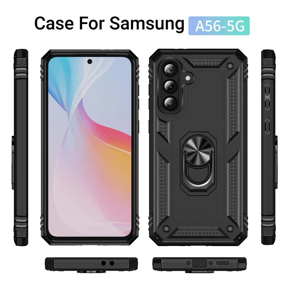 Shockproof Armor For Samsung Galaxy A56 A36 A26 5G Case Phone Case Ring Stand Bumper Silicone Phone Back Cover