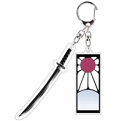 5pcs Demon Slayer Pendant Kimetsu No Yaiba Blade of Ghost Keychain Acrylic Bag Pendant Car Key Chain Gift Accessories gift