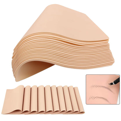Blank Tattoo Practice Skin, Double Sided Fake Eyebrow Tattoo Practice Skins for Beginners and Experienced Tattoo Artists-1MM