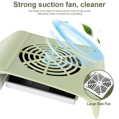 Professional Nail Dust Collector Vacuum - Low Noise Manicure Dust Extractor with Strong Suction Fan for Nail Salon & Home Use