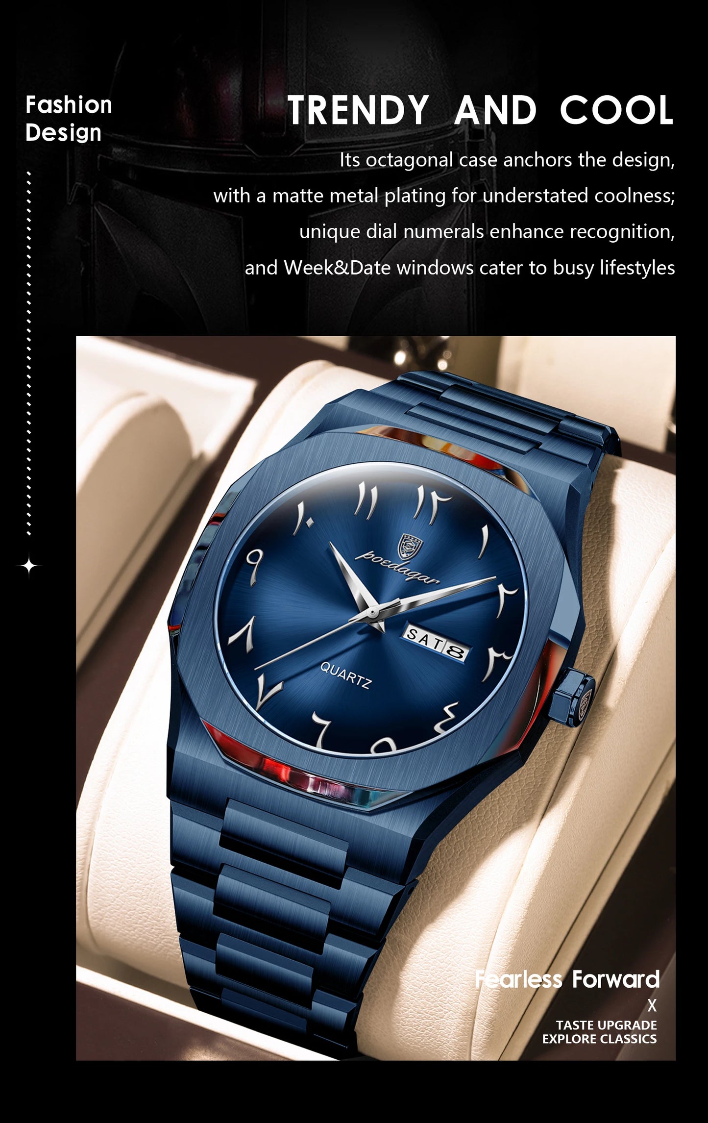 POEDAGAR Luxury Fashion Men's Clock Waterproof Week Date Male Watch Quartz Stainless Steel Business Watches For Man Reloj Hombre