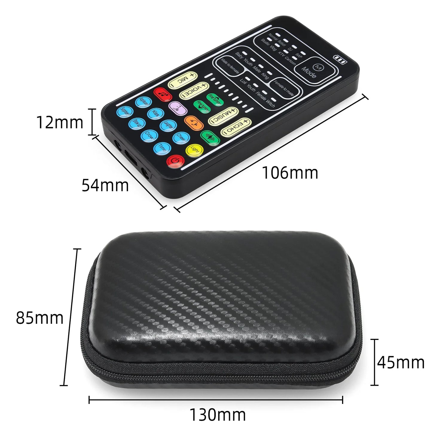 New I9 Mini Voice Changer Live Sound Card  + Headphones + Microphone Audio 8 Sound Effect Machine Equipment Voice Card for Phone