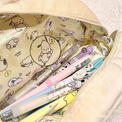 Kitty Pochacco Cute Plush Japanese Ins Style Pencil High-capacity Case Pencil Case Student Stationery KT Cat Cartoon Gift