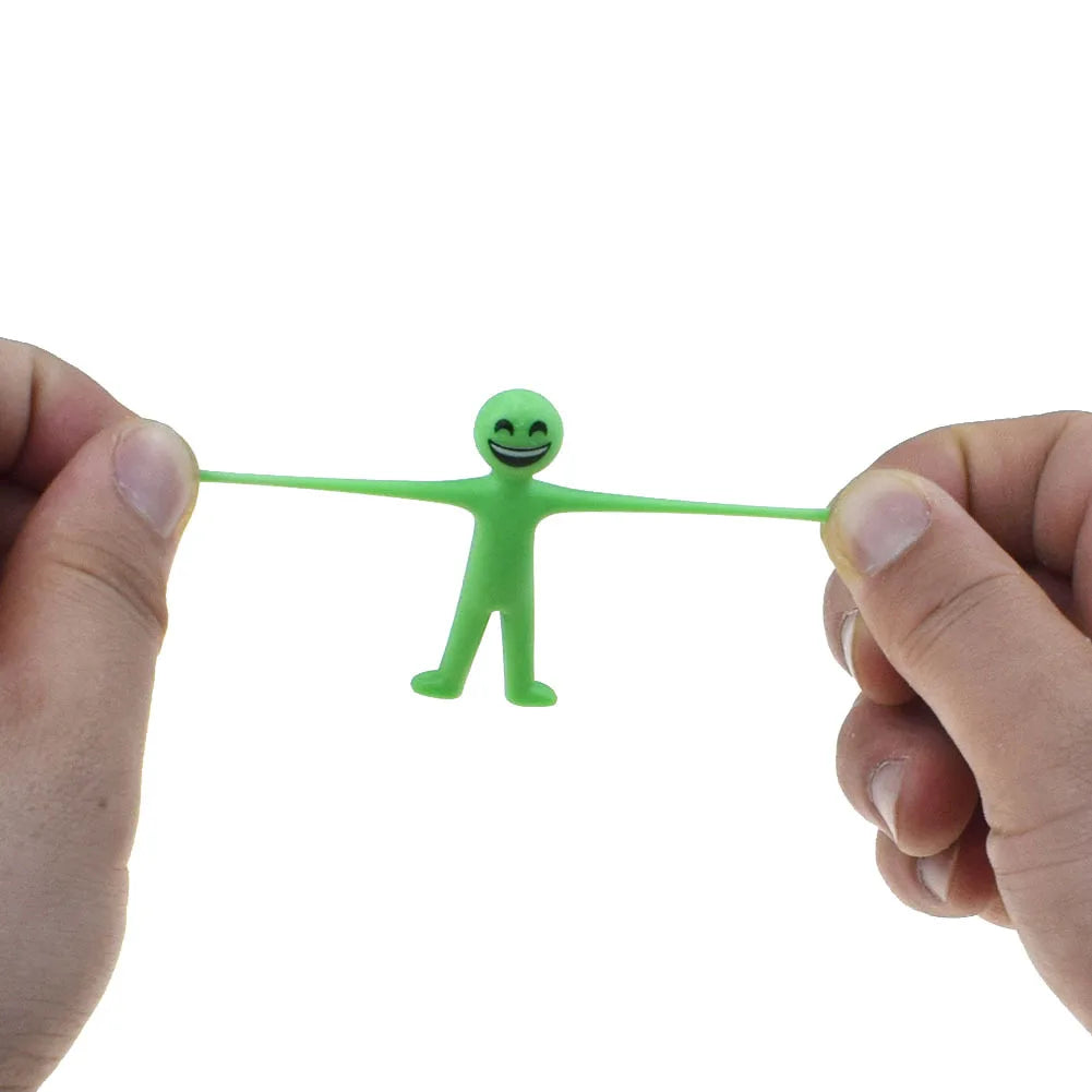 10Pcs Novelty Stretchy Stretch Toy Cute Colorful Yellow Stress Relief Stretchy Fidget Gifts TPR Soft Plastic Creative Doll Toy
