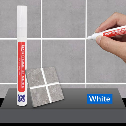 1Pcs Waterproof Ceramic Tile Grout Marker Pen, White Tile Repair Pen with Anti-Mold Filler, Bathroom Floor Tile Gap Cleaning Pen