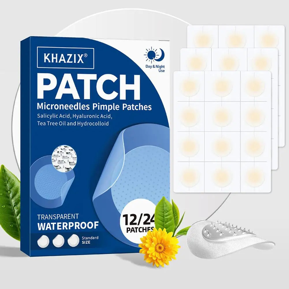12/24PCS Micro Needle Pimple Patch Hydrocolloid Micropoint Pimple Patch For Acne Pimples Overnight, Invisible Acne Cover Patches