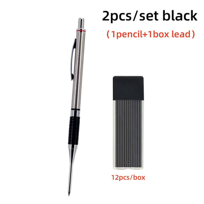 New Deep Hole Woodworking Mechanical Pencil, 2.0mm Anti Slip Soft Set Grip Handle Automatic Pencil Engineer Drawing Marking Tool