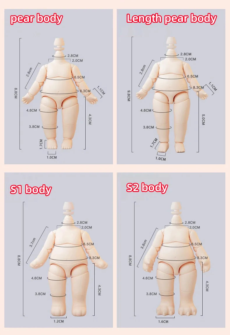 NEW YMY Doll Cat Hand Animal Body Fat Body with Tail Ob11 Body Joint for Gsc Head,1/12bjd,Obitsu 11 Boy Girl Toy Accessories