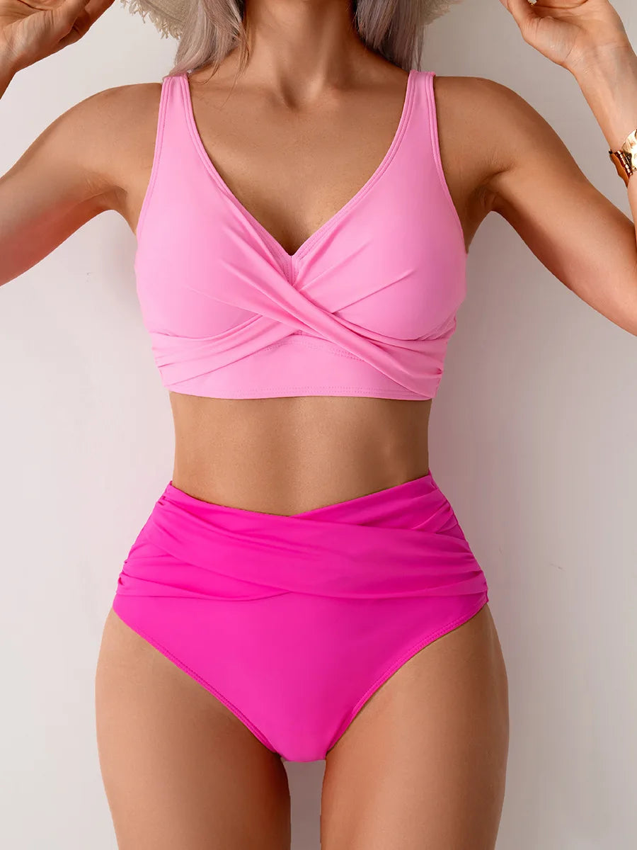 Summer Sexy Bikinis Push Up Swimsuits Women Swimwear For Female Beach Swim Wear Bathing Suits High Waist Bikini Set Pool Bather