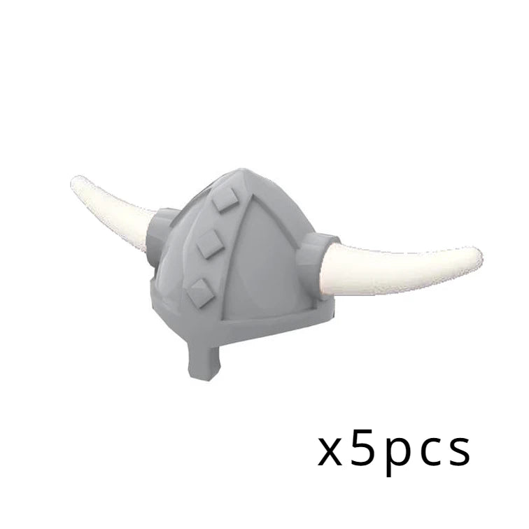Viking Pirate Age Bullhorn Hat Medieval Knight Roman Warrior Soldier Helmet Action Figures Building Blocks Toys For Children