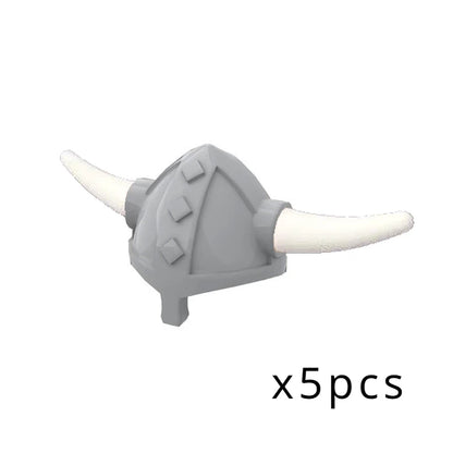 Viking Pirate Age Bullhorn Hat Medieval Knight Roman Warrior Soldier Helmet Action Figures Building Blocks Toys For Children