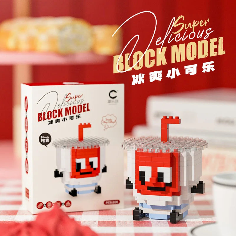 CLC Diamond Particle Casual Splicing Fruit French Fries Burger Block Toys Happy Food and Play Series Toys for Children Gifts