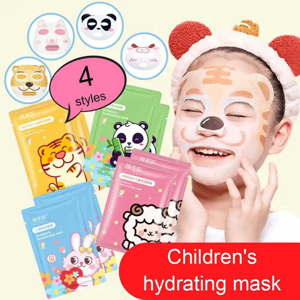 1/5/8 PCS Animal Character Face Masks Hydrating Spa Masks Sheet with Hyaluronic Acid, Skincare Party Facial Masks for Kids Teens