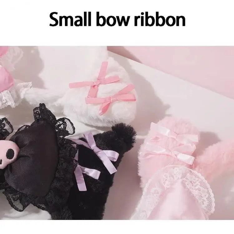 Sanrio Washing Face Headband Hello Kitty Kuromi Melody Plush Hair Accessories Cartoon Hair Hoop Lolita Style Sweet Headdress