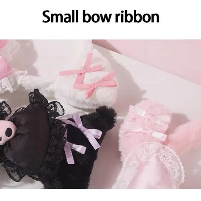 Sanrio Washing Face Headband Hello Kitty Kuromi Melody Plush Hair Accessories Cartoon Hair Hoop Lolita Style Sweet Headdress