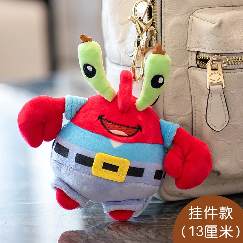 Anime Spongebob Squarepants Patrick Star Squidward Eugene H. Krabs Gary Stuffed Plush Toy Pendant Keychain Birthday Gift For Kid