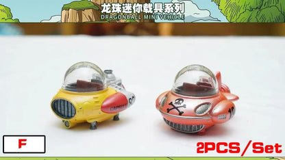 2pcs/set 10cm Anime Dragon Ball Z Capsule Spaceship Vegeta Goku space pod Figure PVC Goku Collectible Model Toys Gifts