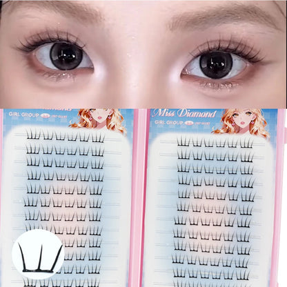 Large Capacity Korean Style Eyelashes Clusters Dense Comics Artificial Eyelashes Perfect Makeup Tool For Girls Enlarge Your Eyes