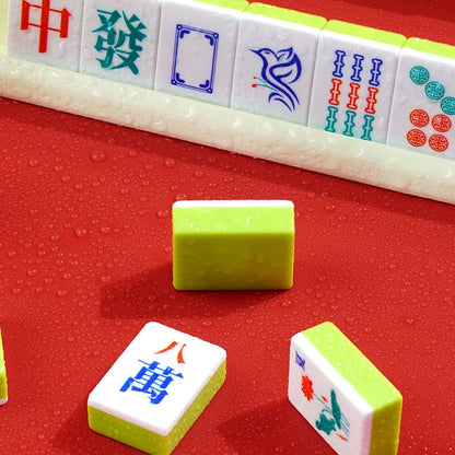 144-piece mahjong set, portable travel mahjong, table game for gatherings, Halloween and Christmas gift
