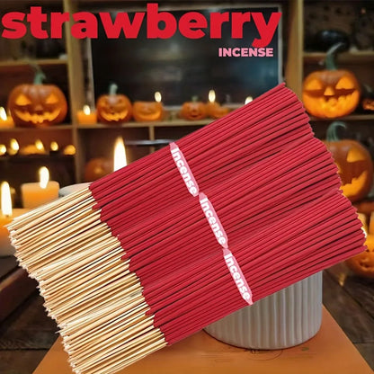 Red High-Quality Creamy Strawberry Incense Stick - Long-Lasting Strawberry Scent with Woody Notes, Fruit Meditation Yoga Home Office Party Holiday Gift, Eliminates Fatigue, Long-Lasting Fragrance (Doesn'T Scatter, Burns Evenl