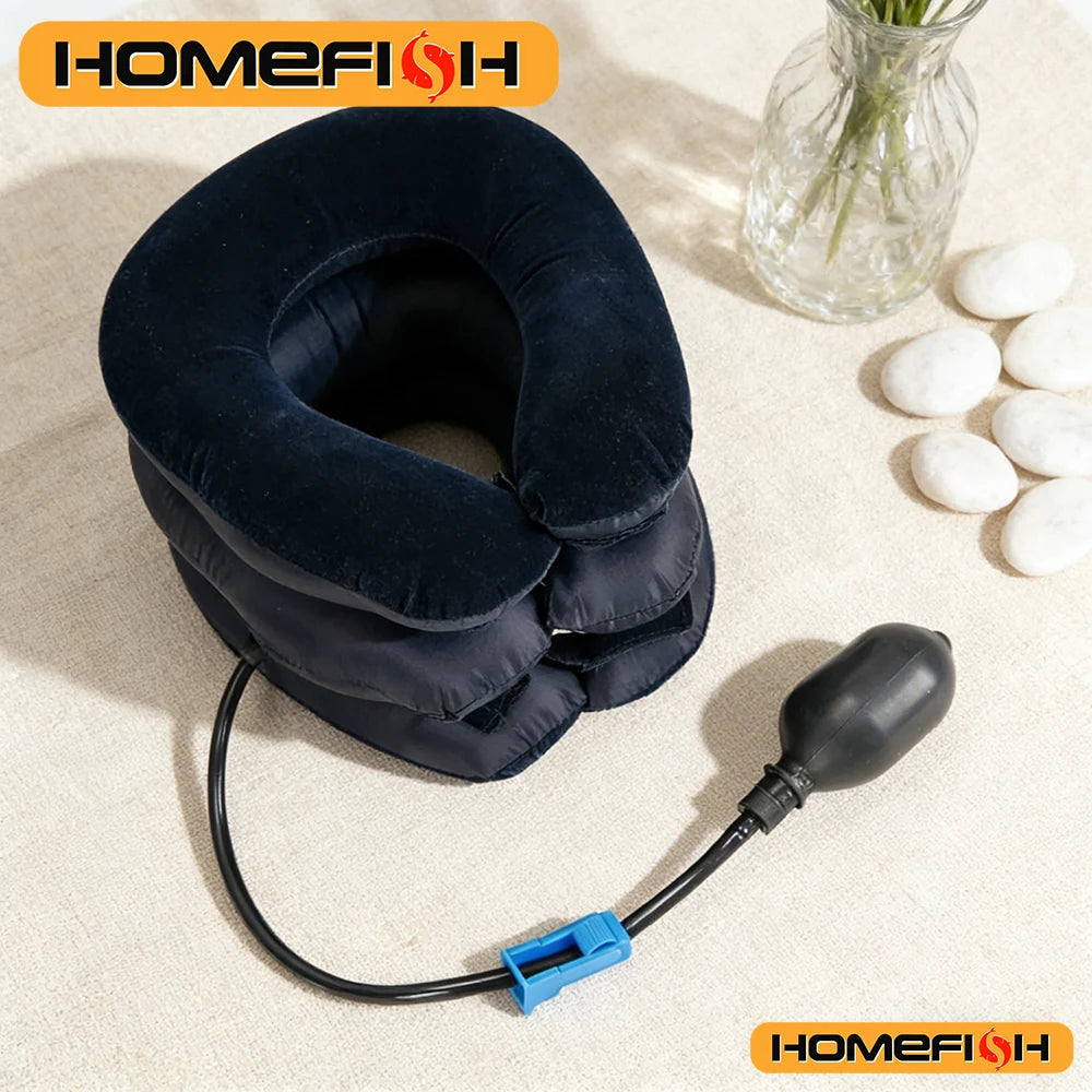 Inflatable Air Cervical Traction Neck Stretcher - 1 Tube Orthopedic Pillow Collar Pain Relief Medical Tractor