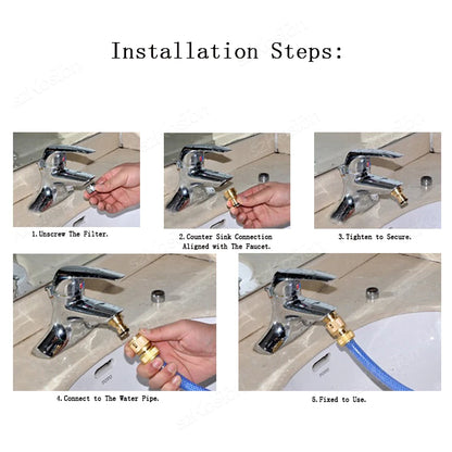 1/2/5PCS Universal Tap Kitchen Adapters Brass Faucet Watering Garden Tools Tap Connector Mixer Hose Adaptor Basin Accessories