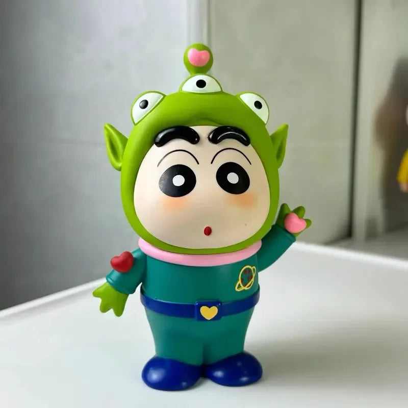 Cartoon Crayon Xiaoxin Cosplay Woody Buzz Lightyear Action Figure Statue Car Ornament Desktop Decoration Gift Collect Toys Model