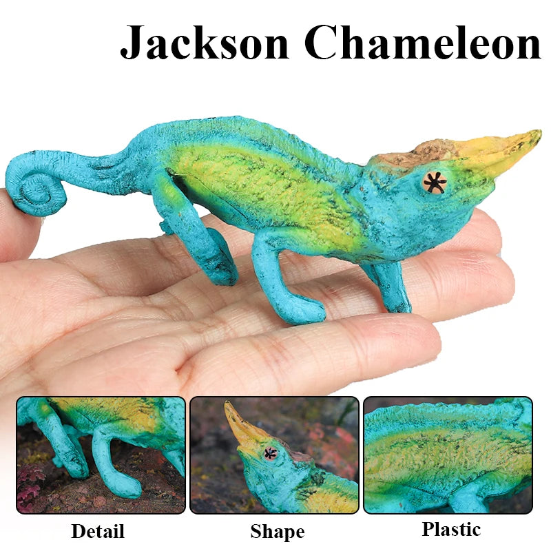 Oenux New Simulation Wild Reptile Animals Action Figures Lizard Model Figurines Kids Education Congnitive Scene Decoration Toy