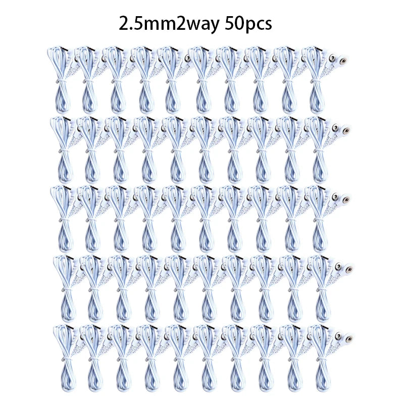 2/4 Way 2.5mm Button  Electrode Tens Cable Conductive Line Wire for Digital Tens Machine Body Massager for Electrode Pads
